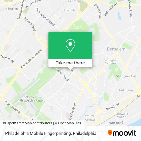 Mapa de Philadelphia Mobile Fingerprinting