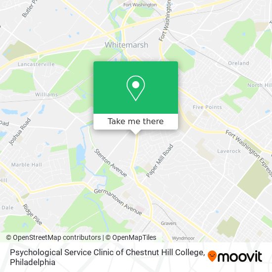 Mapa de Psychological Service Clinic of Chestnut Hill College