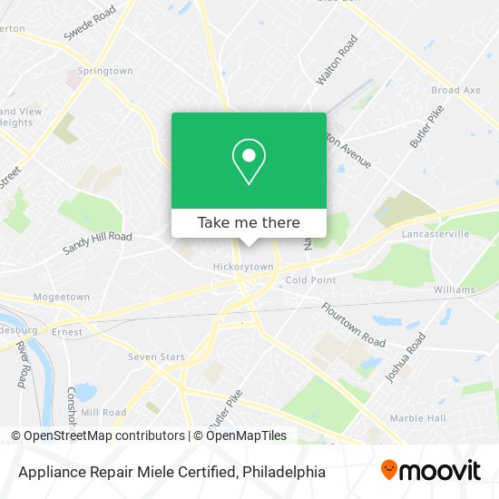 Mapa de Appliance Repair Miele Certified