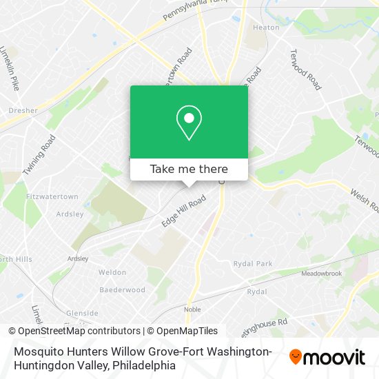 Mosquito Hunters Willow Grove-Fort Washington-Huntingdon Valley map
