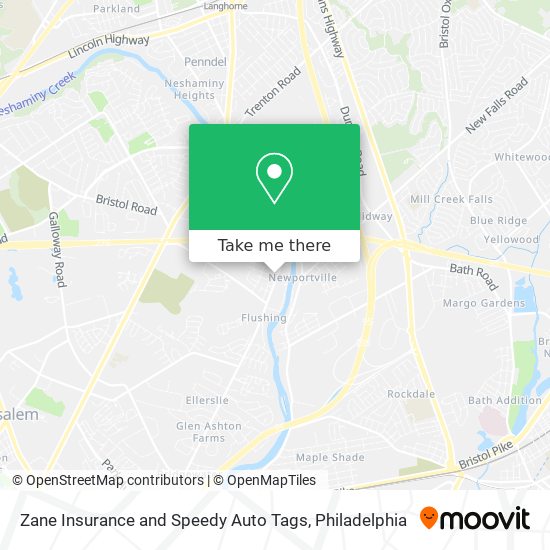 Zane Insurance and Speedy Auto Tags map