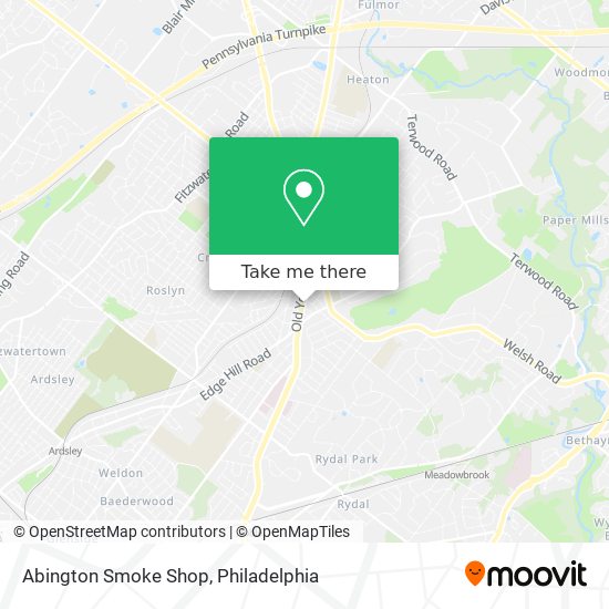 Abington Smoke Shop map