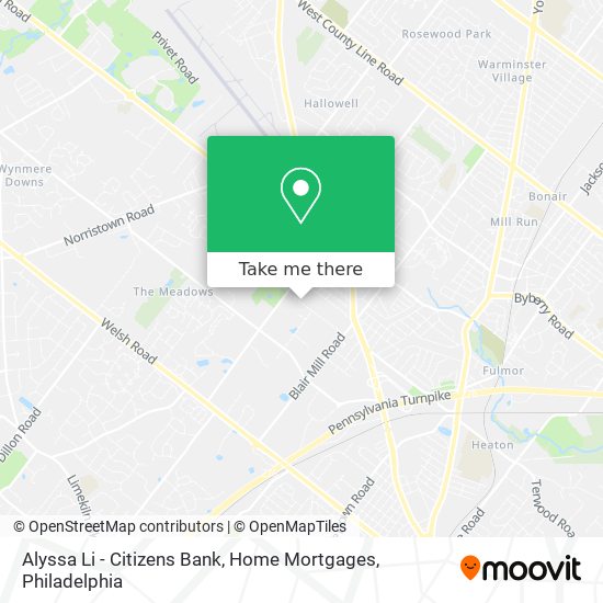 Mapa de Alyssa Li - Citizens Bank, Home Mortgages