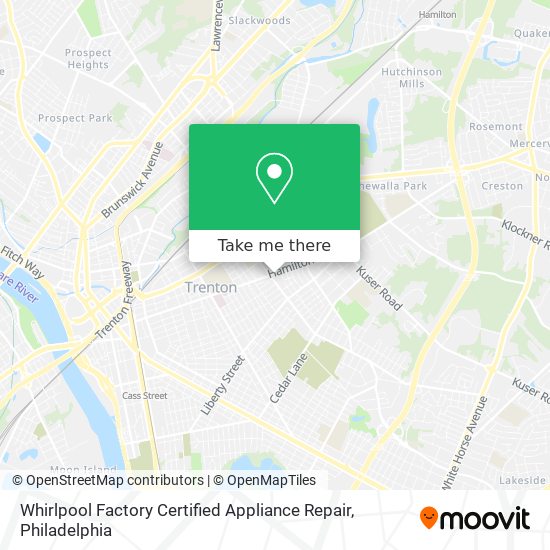 Whirlpool Factory Certified Appliance Repair map
