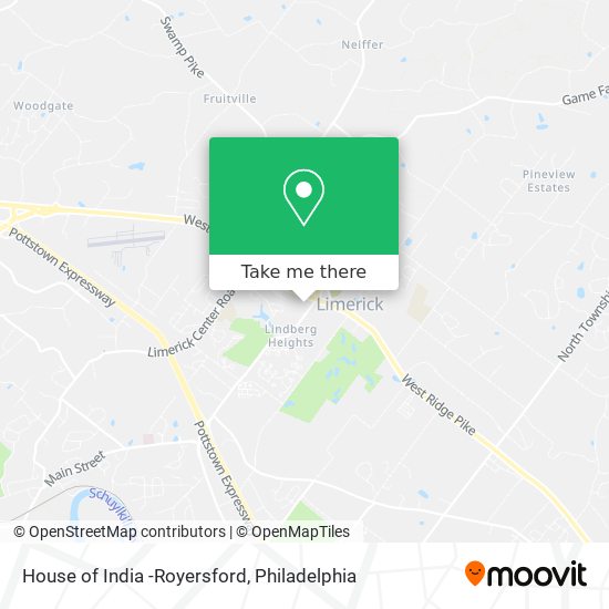 Mapa de House of India -Royersford