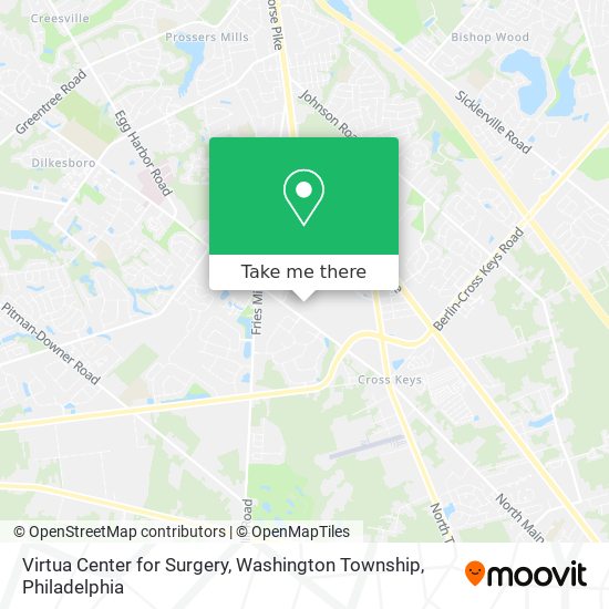 Virtua Center for Surgery, Washington Township map