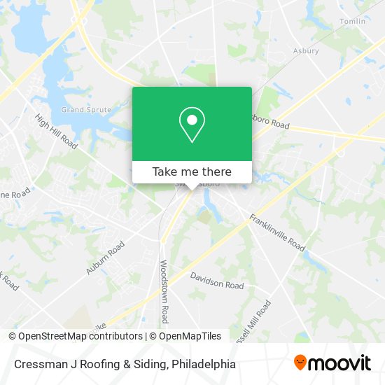 Cressman J Roofing & Siding map