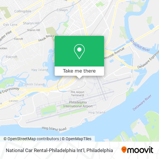 Mapa de National Car Rental-Philadelphia Int'l