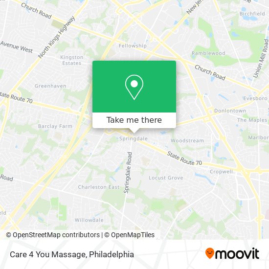 Care 4 You Massage map