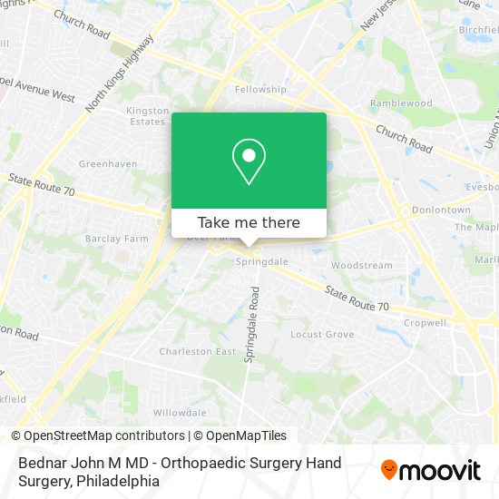 Bednar John M MD - Orthopaedic Surgery Hand Surgery map