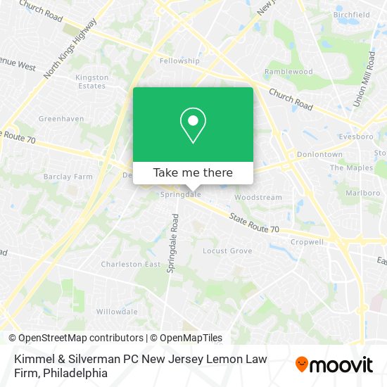 Kimmel & Silverman PC New Jersey Lemon Law Firm map