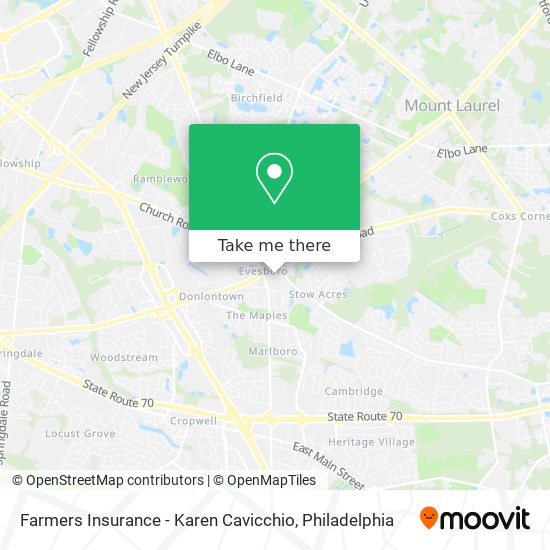Farmers Insurance - Karen Cavicchio map