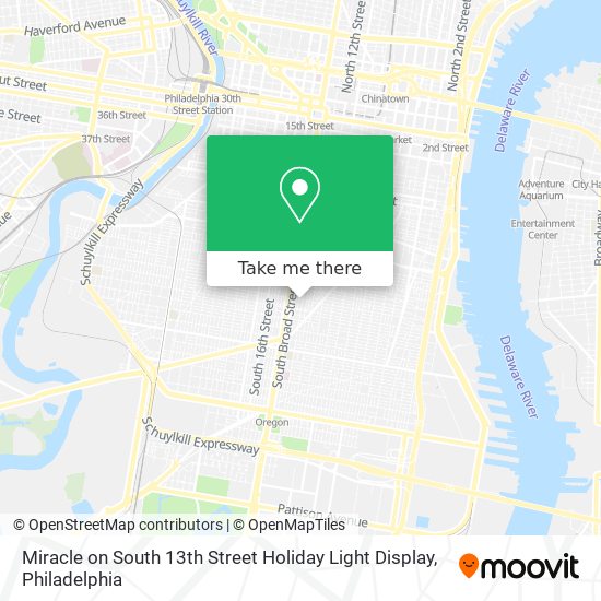 Miracle on South 13th Street Holiday Light Display map