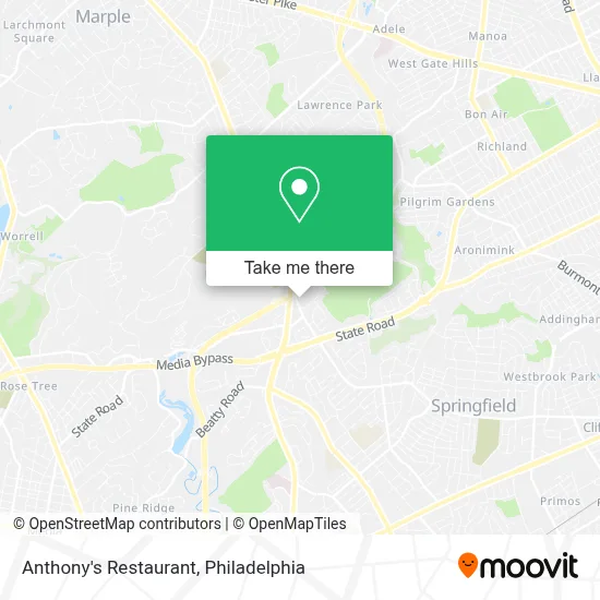 Anthony's Restaurant map