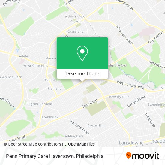 Mapa de Penn Primary Care Havertown