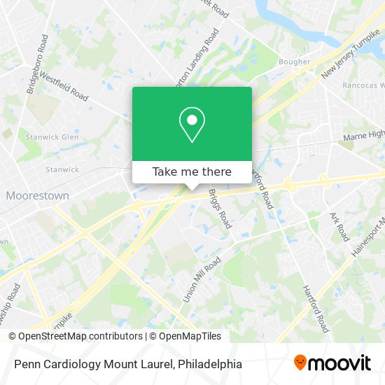 Mapa de Penn Cardiology Mount Laurel