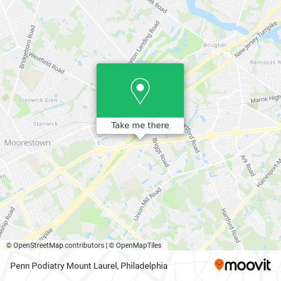 Penn Podiatry Mount Laurel map