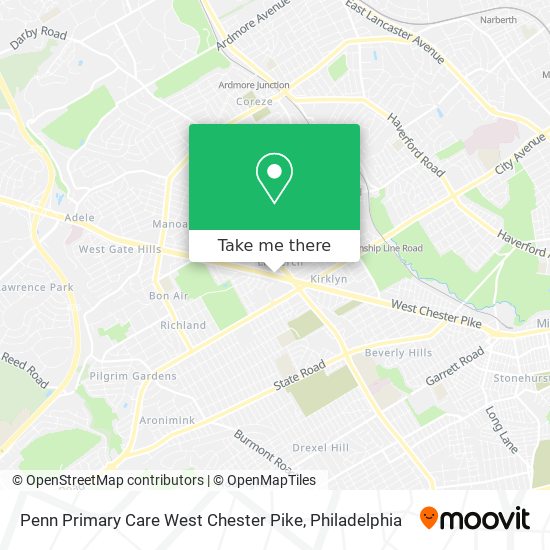 Penn Primary Care West Chester Pike map