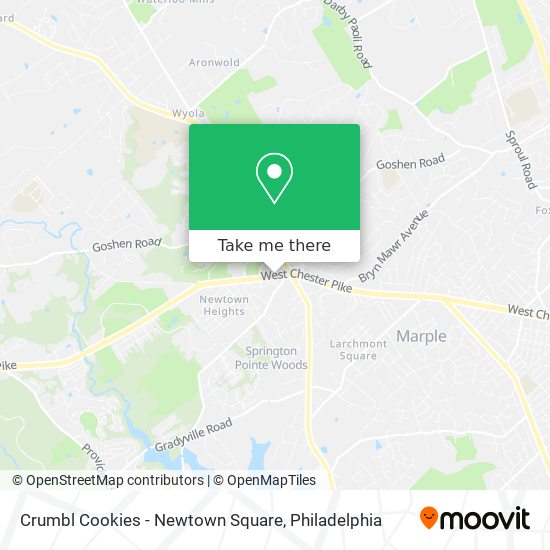 Crumbl Cookies - Newtown Square map