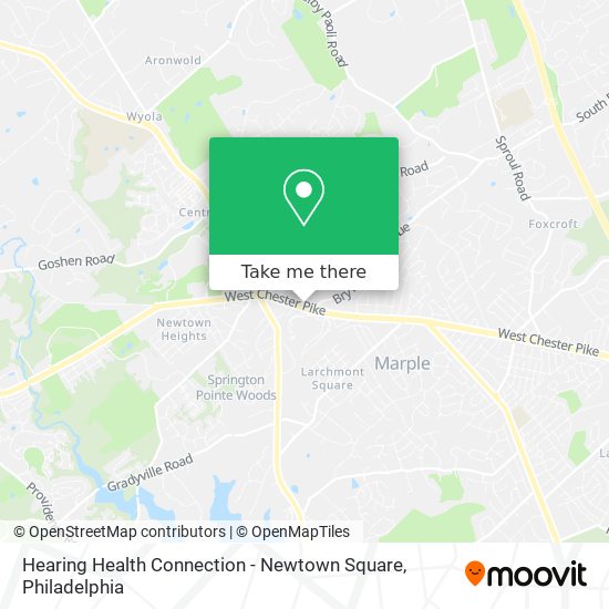 Hearing Health Connection - Newtown Square map