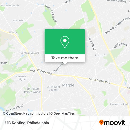 MB Roofing map