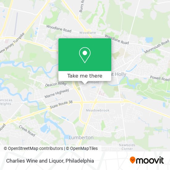 Mapa de Charlies Wine and Liquor