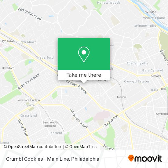 Crumbl Cookies - Main Line map