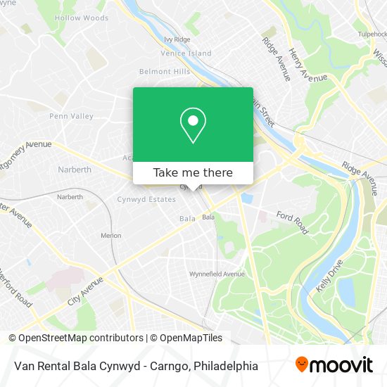 Van Rental Bala Cynwyd - Carngo map