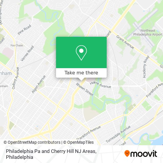 Philadelphia Pa and Cherry Hill NJ Areas map