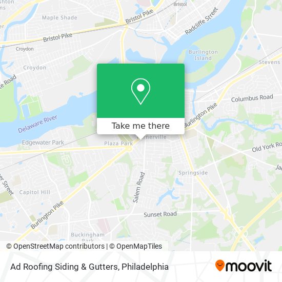 Ad Roofing Siding & Gutters map