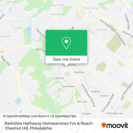 Mapa de Berkshire Hathaway Homeservices Fox & Roach - Chestnut Hill