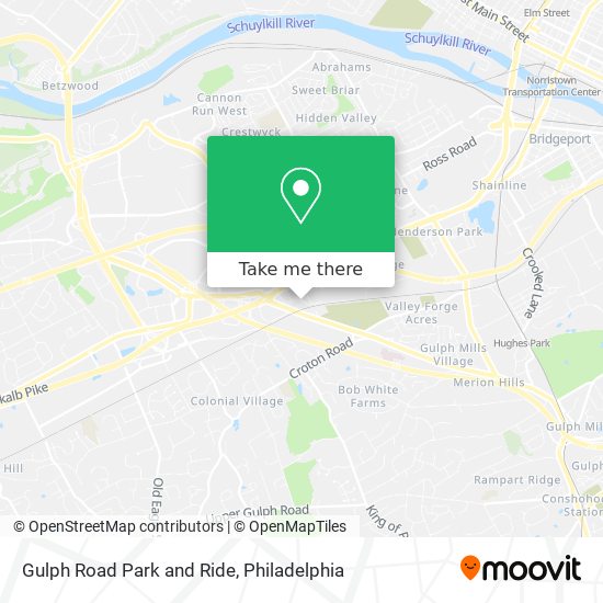 Gulph Road Park and Ride map