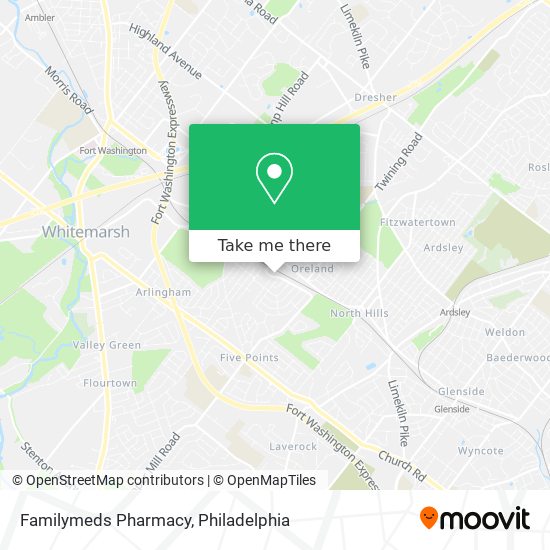 Mapa de Familymeds Pharmacy