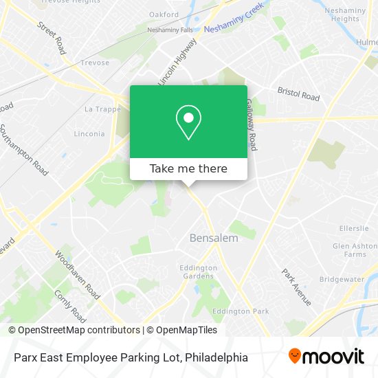 Parx East Employee Parking Lot map