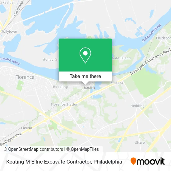 Keating M E Inc Excavate Contractor map