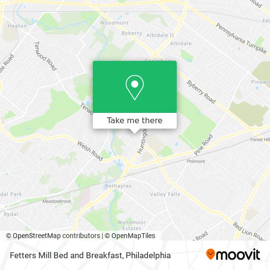 Fetters Mill Bed and Breakfast map