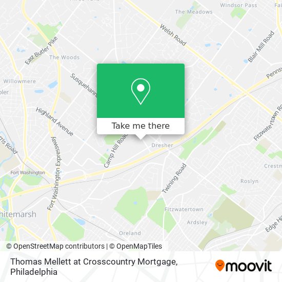 Thomas Mellett at Crosscountry Mortgage map