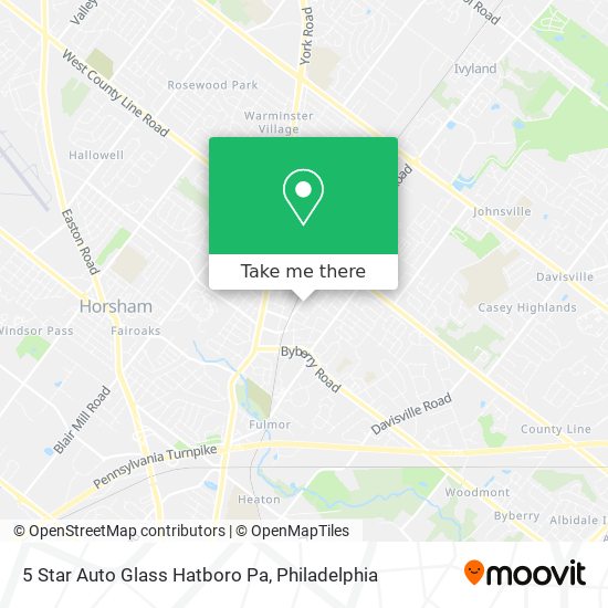 5 Star Auto Glass Hatboro Pa map