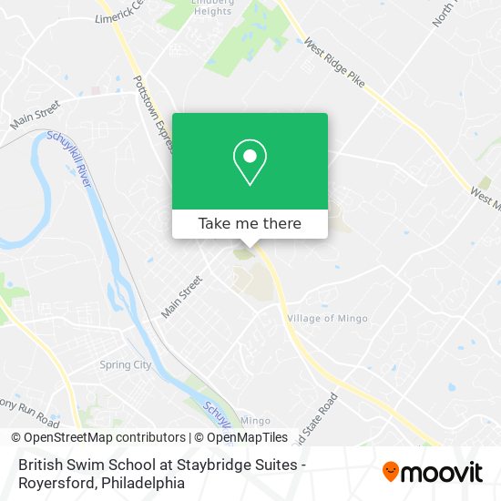 Mapa de British Swim School at Staybridge Suites - Royersford