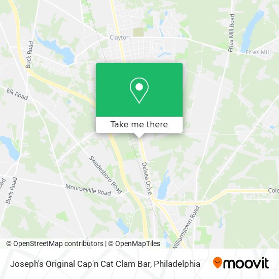Joseph's Original Cap'n Cat Clam Bar map