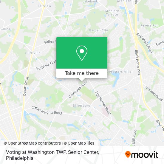 Mapa de Voting at Washington TWP. Senior Center