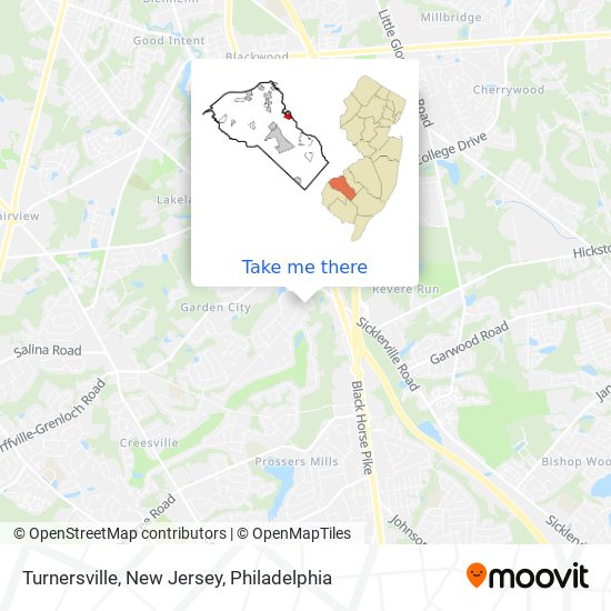 Mapa de Turnersville, New Jersey