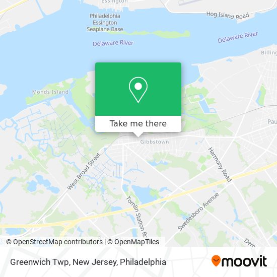 Mapa de Greenwich Twp, New Jersey