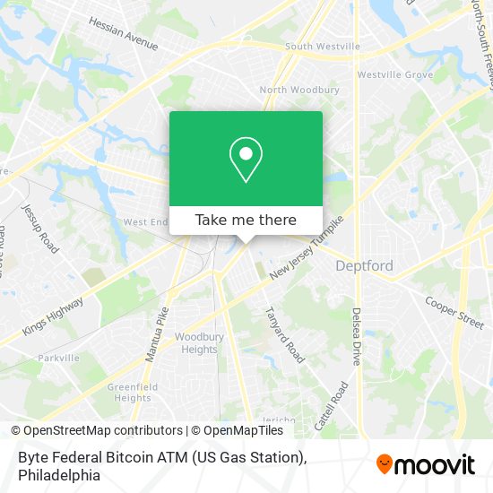 Mapa de Byte Federal Bitcoin ATM (US Gas Station)
