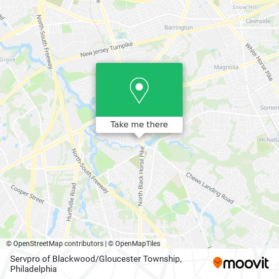 Servpro of Blackwood / Gloucester Township map
