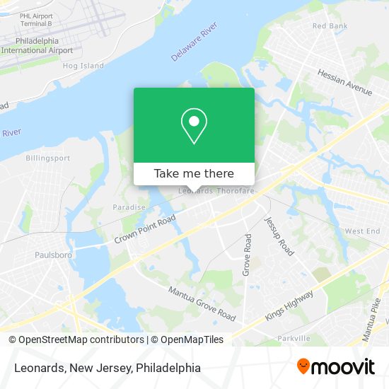 Leonards, New Jersey map