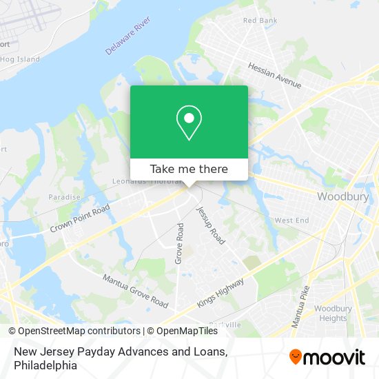 New Jersey Payday Advances and Loans map