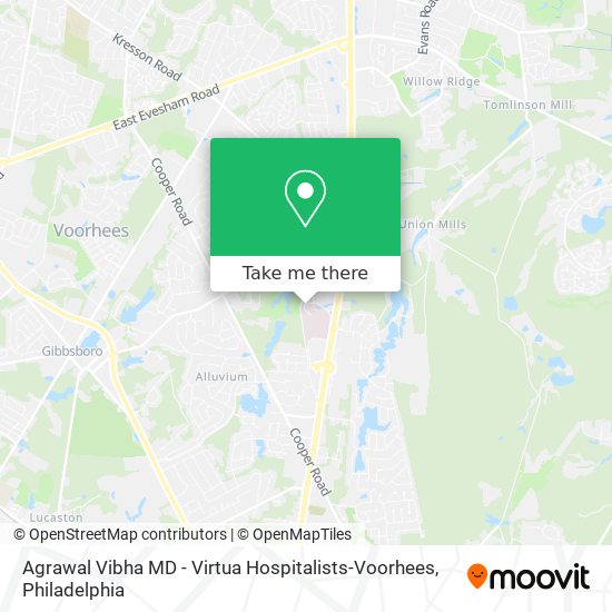 Mapa de Agrawal Vibha MD - Virtua Hospitalists-Voorhees