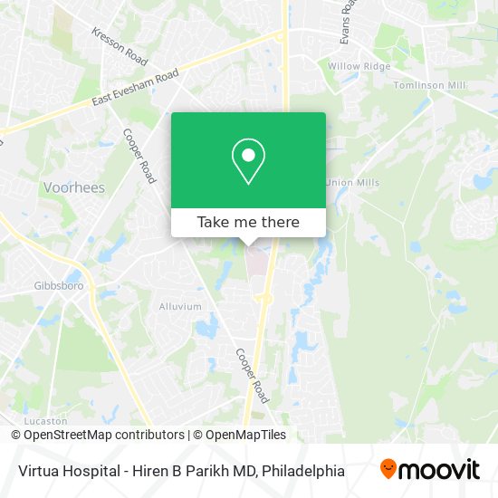 Mapa de Virtua Hospital - Hiren B Parikh MD