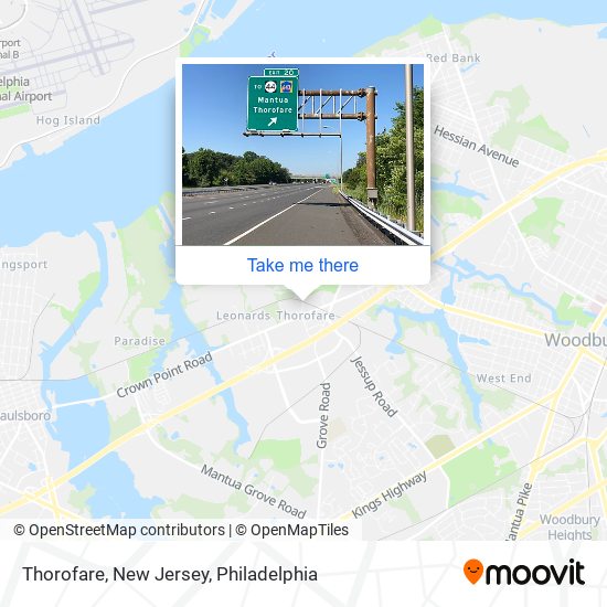 Thorofare, New Jersey map